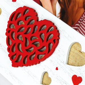 ZEP Obloučný fotorámeček Paula 10x15 cm s motivem srdcí