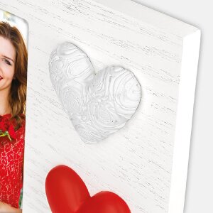 ZEP Dřevěný rámeček Adele 10x15 cm s třemi srdci