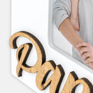 ZEP dřevěný rámeček Lorenzo „Tata“ 10x15 cm bílý