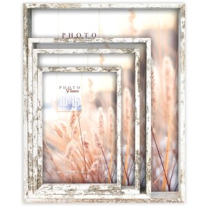 ZEP Sada dřevěných rámečků Ravenna staré bílé 10x15–20x25 cm