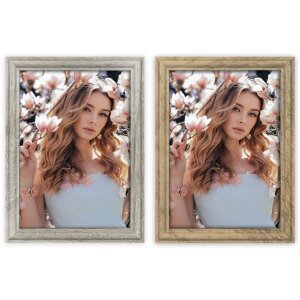 ZEP Dřevěný fotorámeček Namur - Hnědý/Bílý 10x15/13x18/15x20 cm