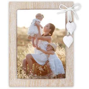 ZEP Dřevěný fotorámeček Ellen s aplikací srdíčka