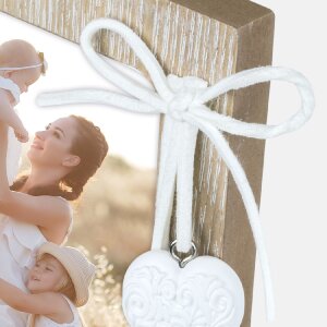 ZEP Dřevěný fotorámeček Ellen s aplikací srdíčka