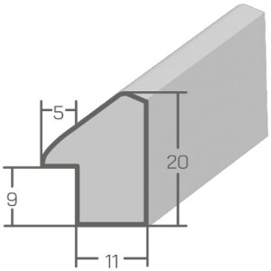 MendeFrames Dřevěný rámeček světle šedý 20x28 cm s umělým sklem