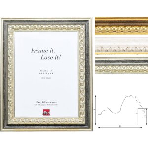 Effect Dřevěný fotorámeček Profil 80 – Barokní (zlato, stříbro, bílá)