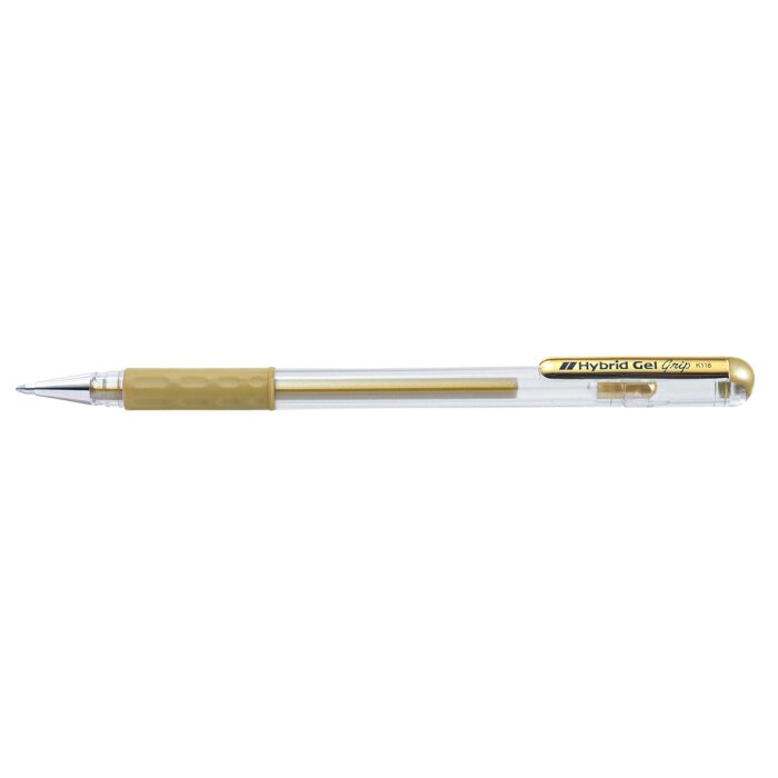 Pentel K118-X Metalické gelové pero Hybrid Gel Grip 0,4 mm zlaté pro fotoalba