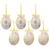 Clayre & Eef 65908 Sada 6 závěsných dekorativních vajec Ø 7x10 cm