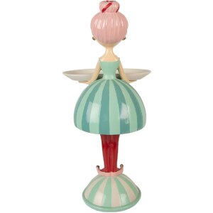 Clayre & Eef Dekorace dítě s miskou 18x16x38 cm modrá/bílá