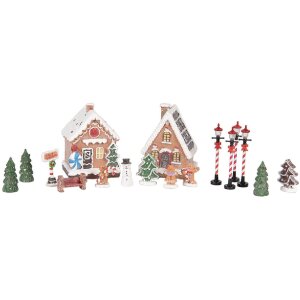 Clayre & Eef Dekorační domky s LED - Set 17 -...