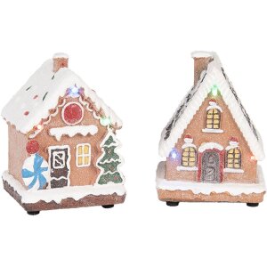 Clayre & Eef Dekorační domky s LED - Set 17 -...