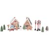 Clayre & Eef Dekorační domky s LED - Set 17 - 9x8x13 cm