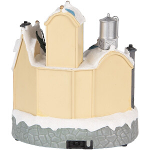 Clayre & Eef Dům s LED 20x17x23 cm – Bílá/Hnědá