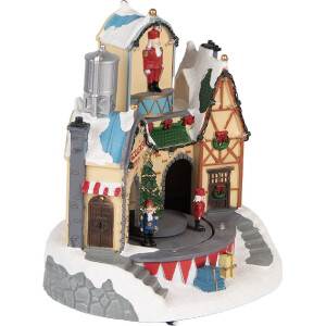 Clayre & Eef Dům s LED 20x17x23 cm – Bílá/Hnědá