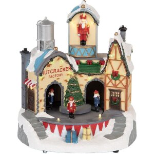 Clayre & Eef Dům s LED 20x17x23 cm – Bílá/Hnědá