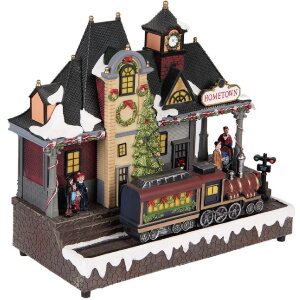 Clayre & Eef 6PR5873 Dekorační vlak s LED 32x16x30 cm Vánoční dekorace