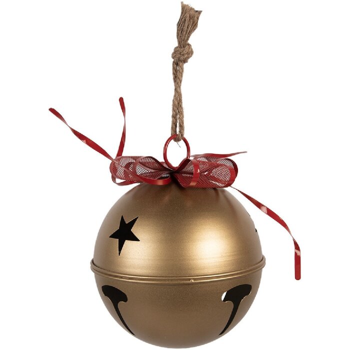 Clayre & Eef Zvon 24x30 cm zlatě-červený