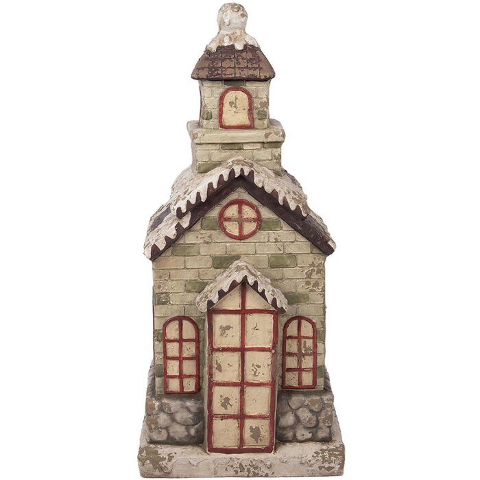 Clayre & Eef Dekorační domeček 36x30x80 cm zelený/béžový