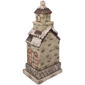 Clayre & Eef Dekorační domeček 36x30x80 cm zelený/béžový