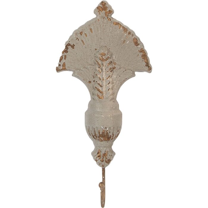 Clayre & Eef Nástěnný háček 16x4x33 cm béžovo-hnědý