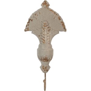 Clayre & Eef Nástěnný háček 16x4x33 cm béžovo-hnědý