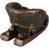 Clayre & Eef Vánoční saně retro zelené hnědé 35x23x21 cm