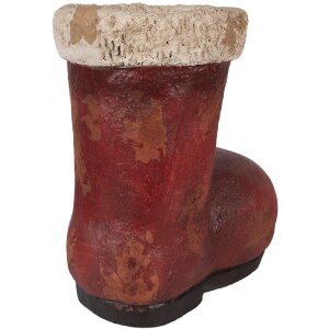 Clayre & Eef Vánoční boty rustikální červené a béžové 28x18x30 cm