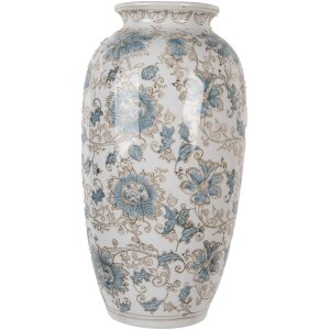 Clayre & Eef Visací váza vintage s květovým vzorem modrá zelená hnědá