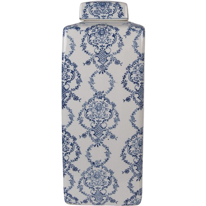 Clayre & Eef dekorační květináč s víkem 16x16x41 cm