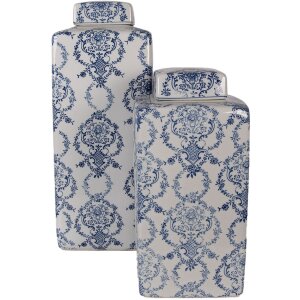 Clayre & Eef dekorační květináč s víkem 16x16x41 cm