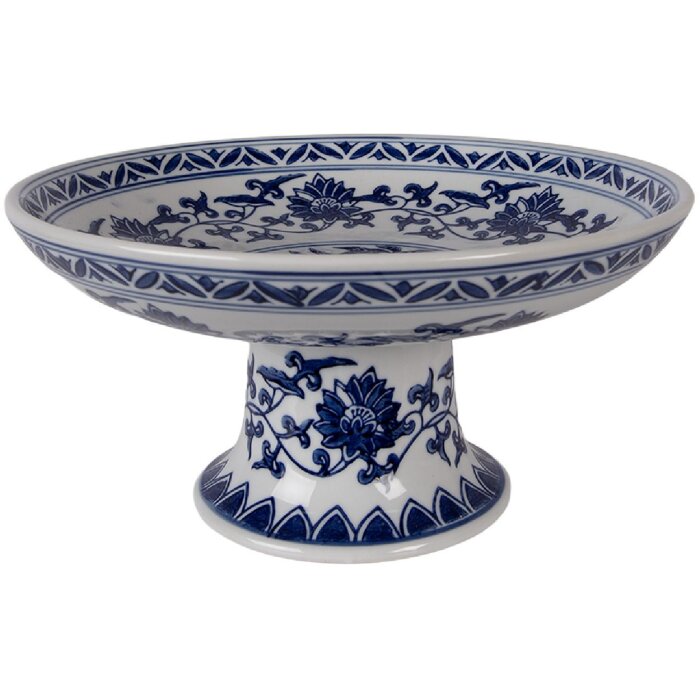 Clayre & Eef Dortáček bílý s modrými akcenty Ø26 cm