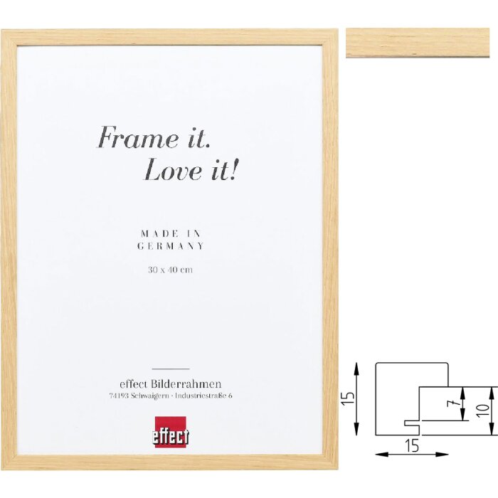 Effect dřevěný rám Profil 70 ořechový – moderní masivní rám s museumským sklem