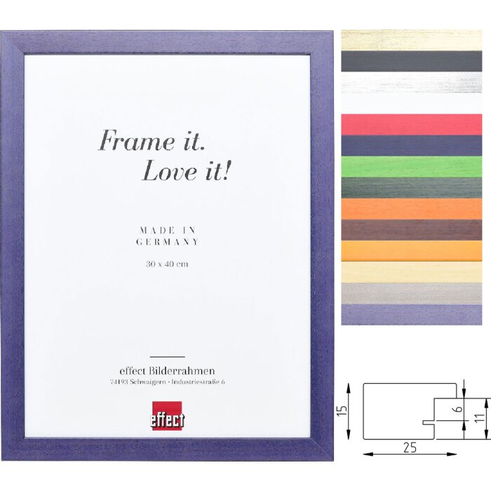 Effect Dřevěný rámeček Profil Top Pro – masivní dřevo, šířka 2,5 cm, více barev a velikostí