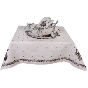 Clayre & Eef Kryt na hrnky 20x20 cm, bežově hnědý, bavlněný pro kuchyň