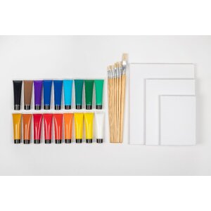 Walther Set akrylových barv s plátny a...