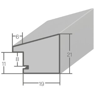 MendeFrames Dřevěný rámeček H130 bílý 30x30 cm s umělým sklem