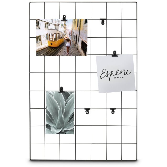 Hama Fotozávěs Chess 38x56 cm, černý kovový stěnový organizér s 6 klipy