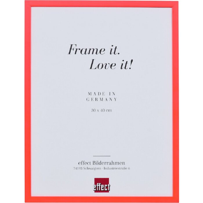 Effect dřevěný rám profil neončervený 30x40 cm s akrylovým sklom