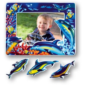 ZEP samolepka na zeď delfíni fotorámeček...