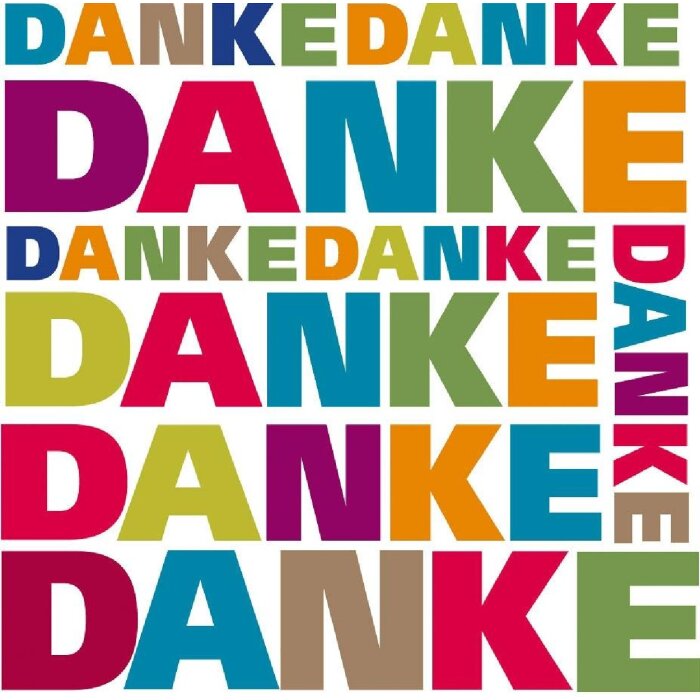 Artebene Minikarte Danke Danksagungskarte 8x8 cm weiß