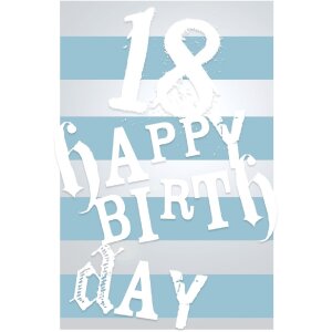 Artebene Geburtstagskarte zum 18. Geburtstag blau