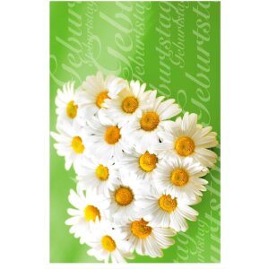 Artebene Karte Folie-Geburtstag-Margeritenherz