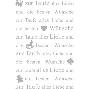 Artebene Karte Präge-Taufe-Herzen-Icons