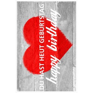 Artebene Karte Folie-Birthday-Geburtstag-Herz