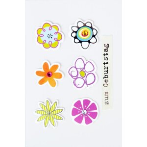 Artebene Karte Geburtstag-Sommerblumen-3D