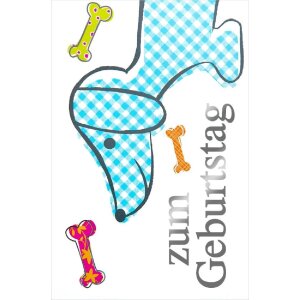 Artebene Karte Präge-Geburtstag Waldi Pop-up in Rot,...