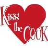 Papírové ubrousky srdce - Kiss the Cook - červené