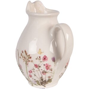 Clayre & Eef Dekorativní keramická konvole béžově-růžová 16x12x19 cm