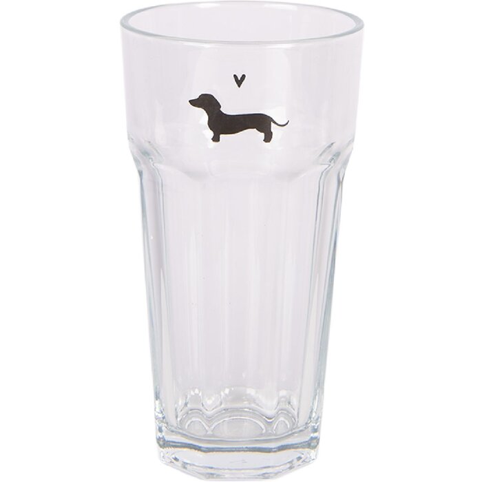 Clayre & Eef Skleněná sklenička na pití Ø 8x15 cm 320 ml