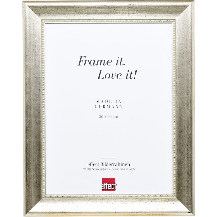 Effect dřevěný rámeček na obraz s profilováním 95 stříbrný 50x70 cm s muzejním sklem