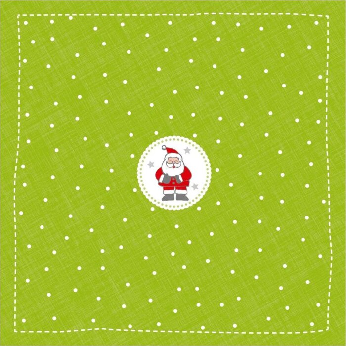 Papírové ubrousky Santa mini zelené